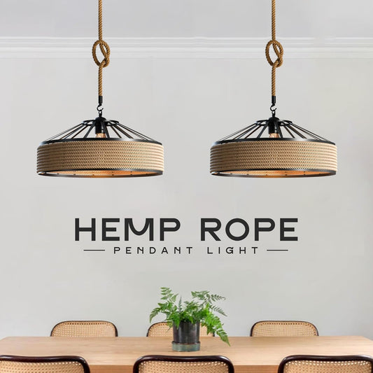 LEDSone Suspension vintage E27 avec câble en chanvre tressé – kit luminaire ~1510