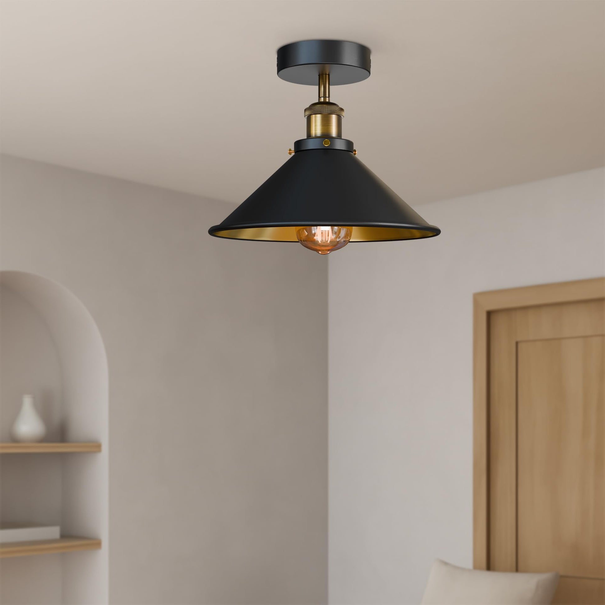  plafonnier industriel LED noir