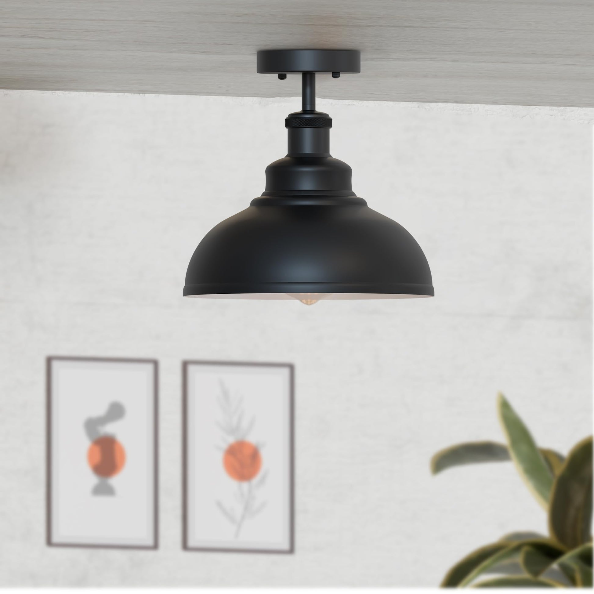 Plafonnier Industriel Cage Noir — Transformez Votre Intérieur en Loft