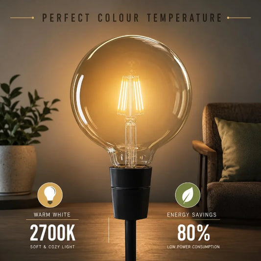 LEDSone Ampoule Globe G125 E27 Filament LED 8W Dimmable Eclairage Vintage Retro~1871