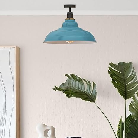 plafonnier cuisine vintage bleu