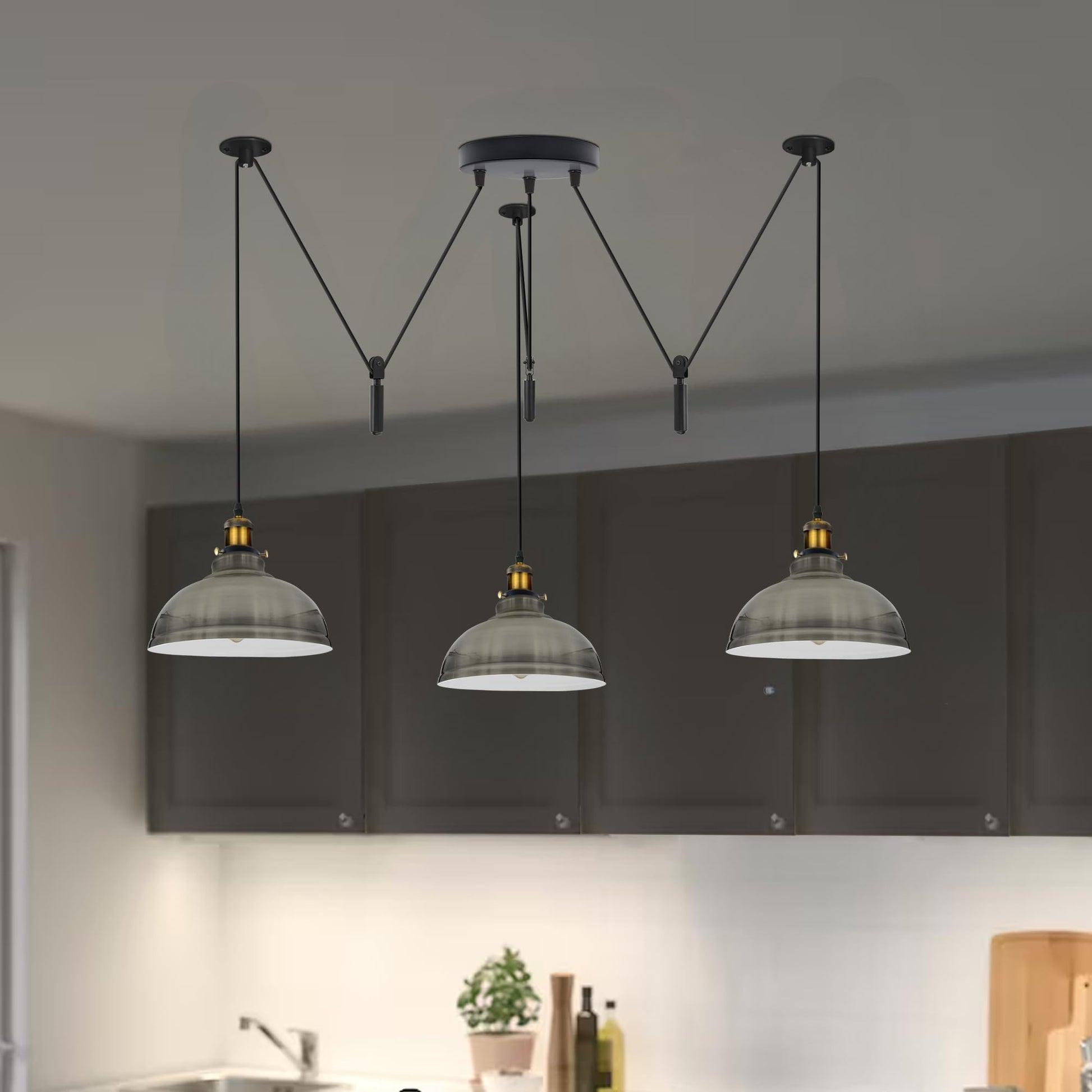 salon lustre jour abat lampe