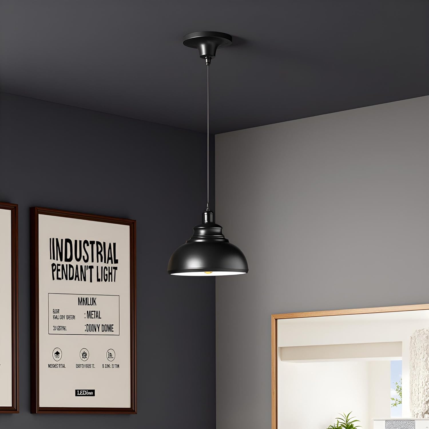Lustre Vintage Métal E27 