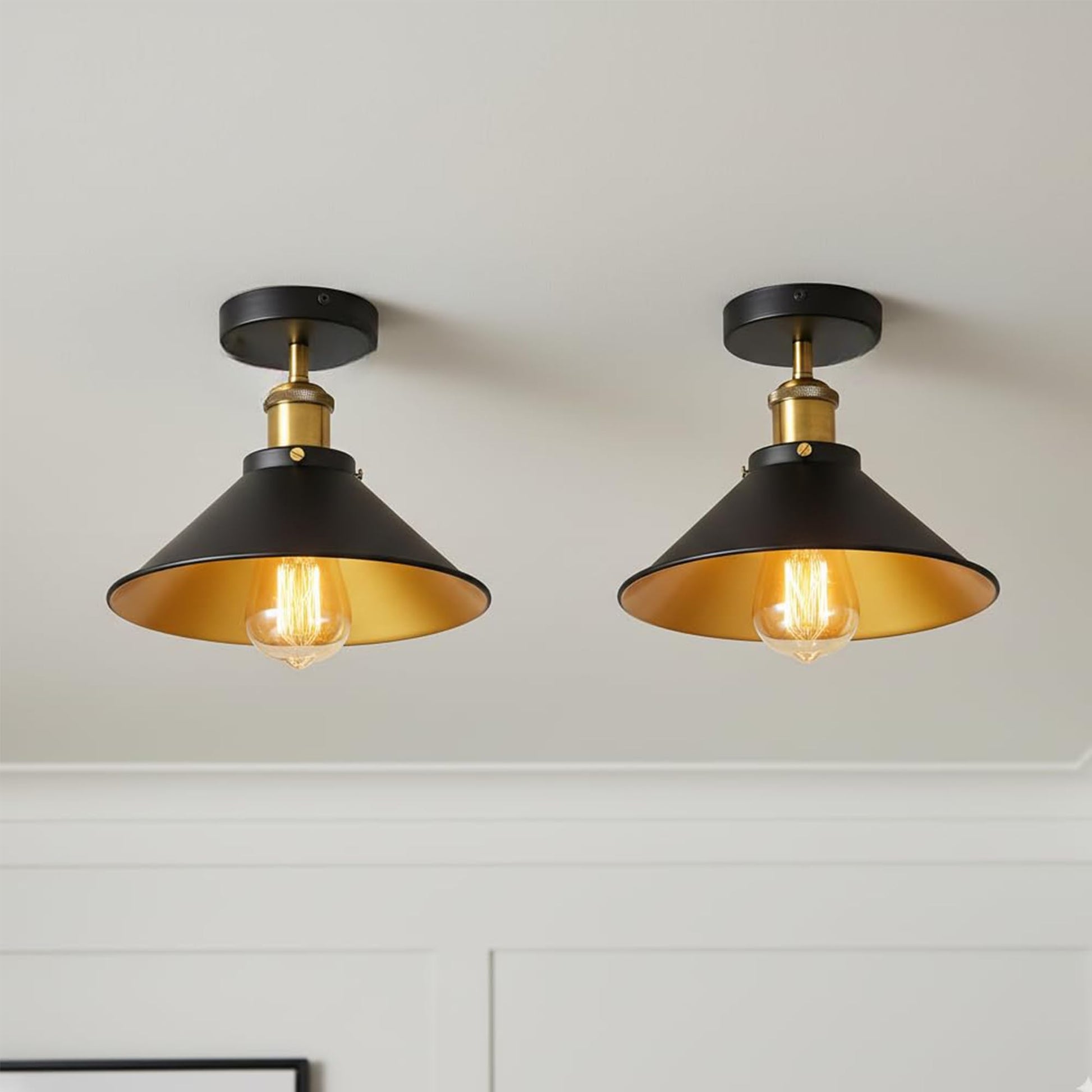  plafonnier industriel LED noir