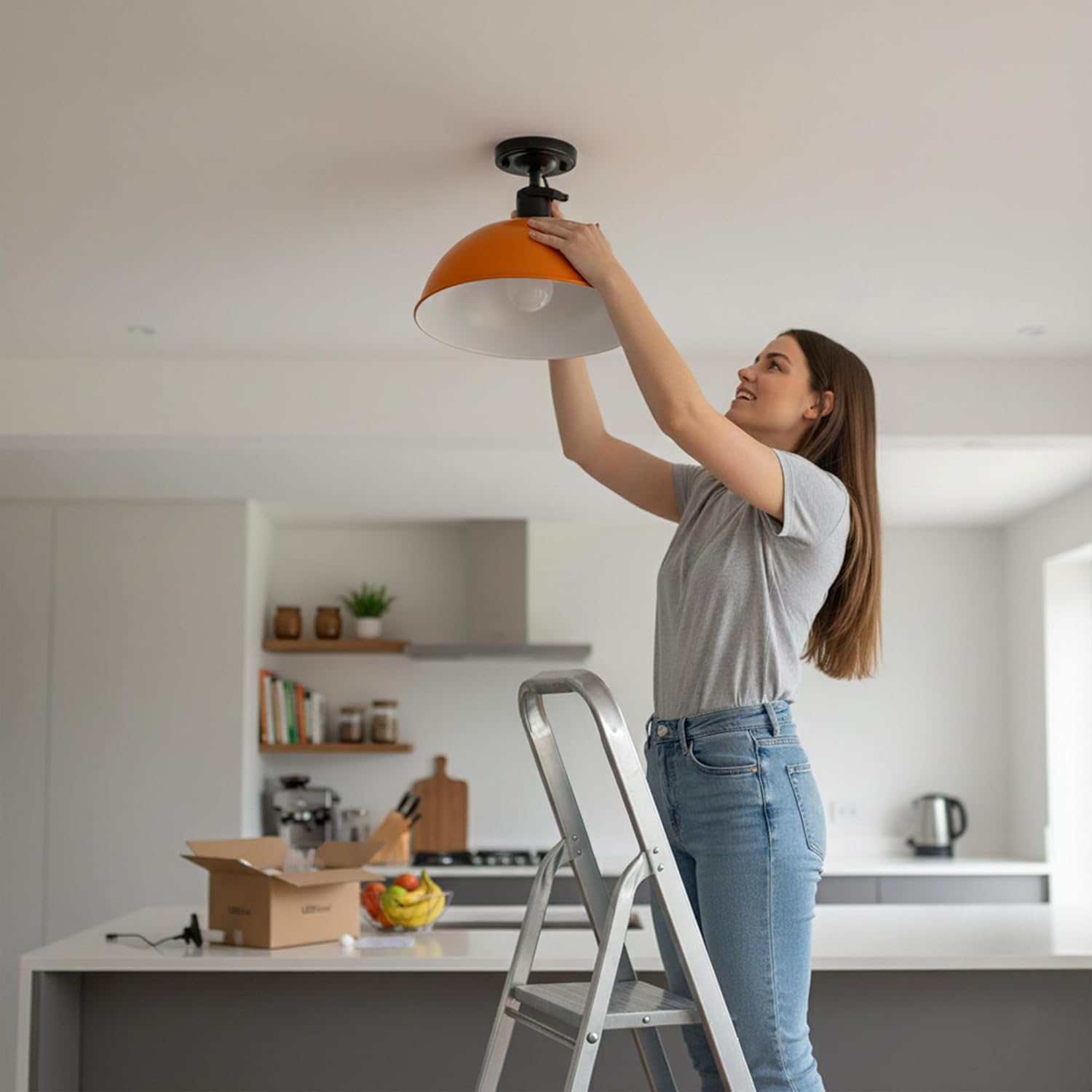 metal light fixture ceiling
