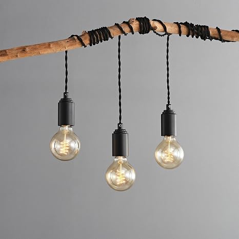 Câble électrique torsadé 3 noyaux recouvert couleur noir tissu 0,75 mm-3191