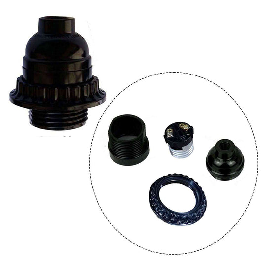 LEDSone Douille E27 Plastique Noire avec Bague pour Abat-Jour - Édition Vintage ~2323
