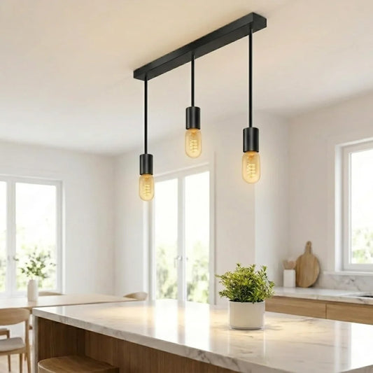 LEDSone Suspension 3 Ampoules Plafonnier Barre Luminaire Industriel E27 ~1888