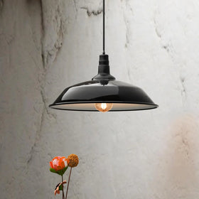 LEDSone Suspension Luminaire Vintage Métal Noir E27 pour Cuisine ~2168