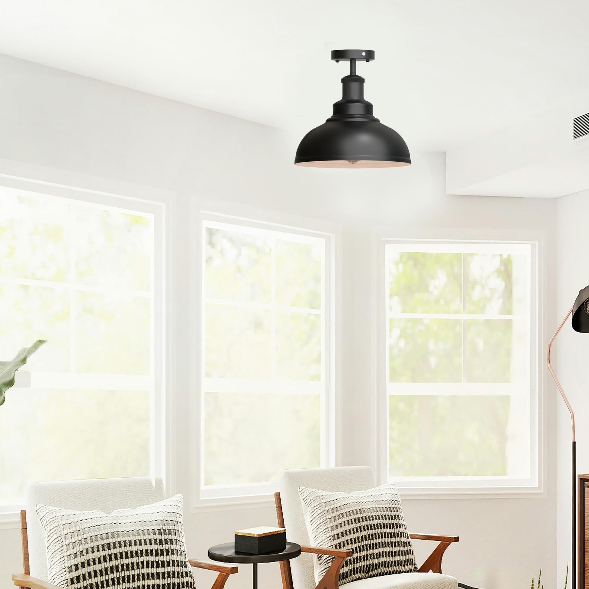 Plafonnier Industriel Vintage Noir | Lustre Cage Rétro E27 – LEDsone France