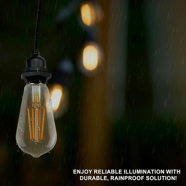 Lampe suspension design en métal noir Compatible ampoule LED E27 Câble étanche pour luminaire extérieur noir - New Garden