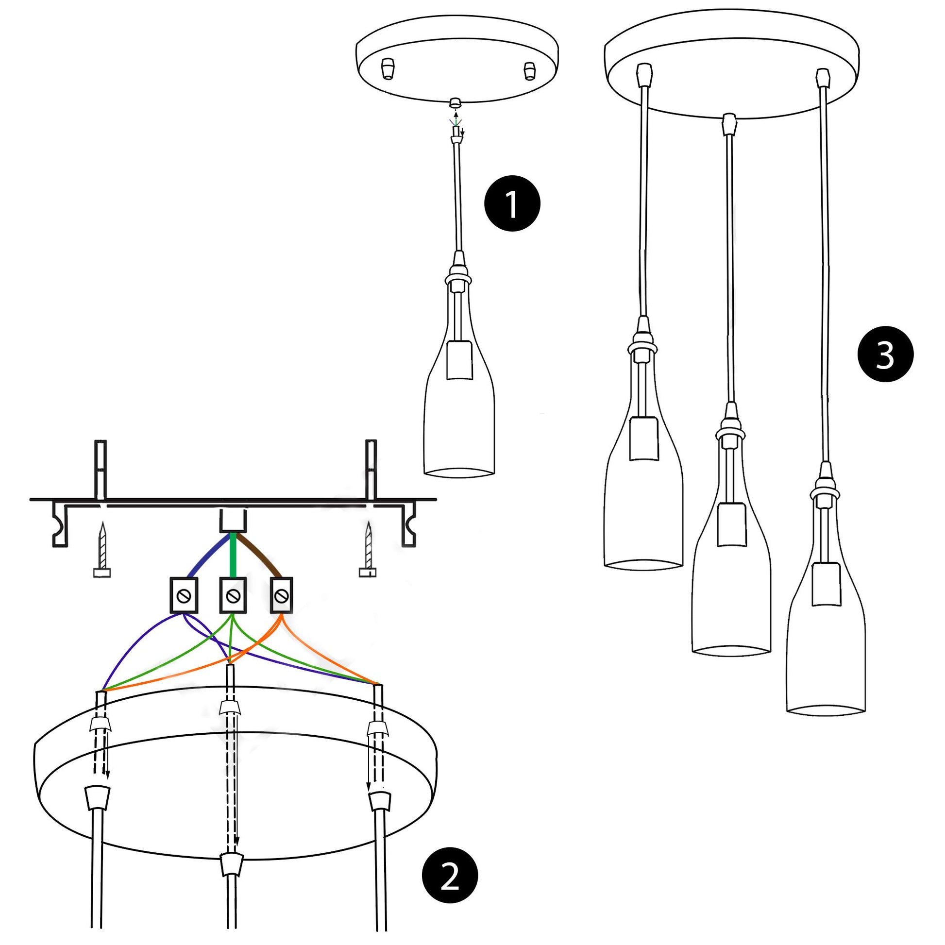 led pendant bottle-shaped
