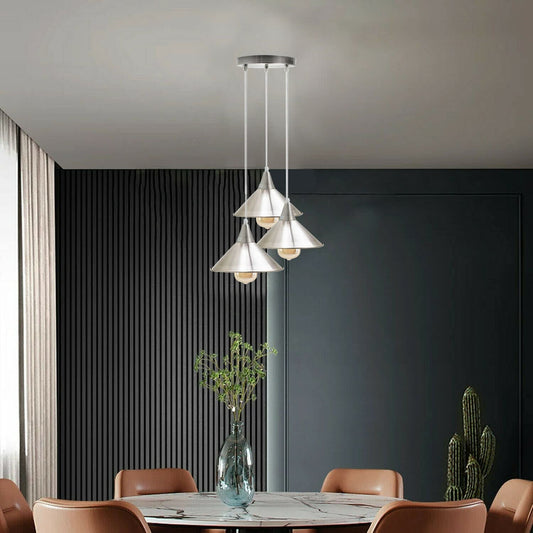 Plafonnier Industriel Chromé 3 Têtes E27 Style Loft
