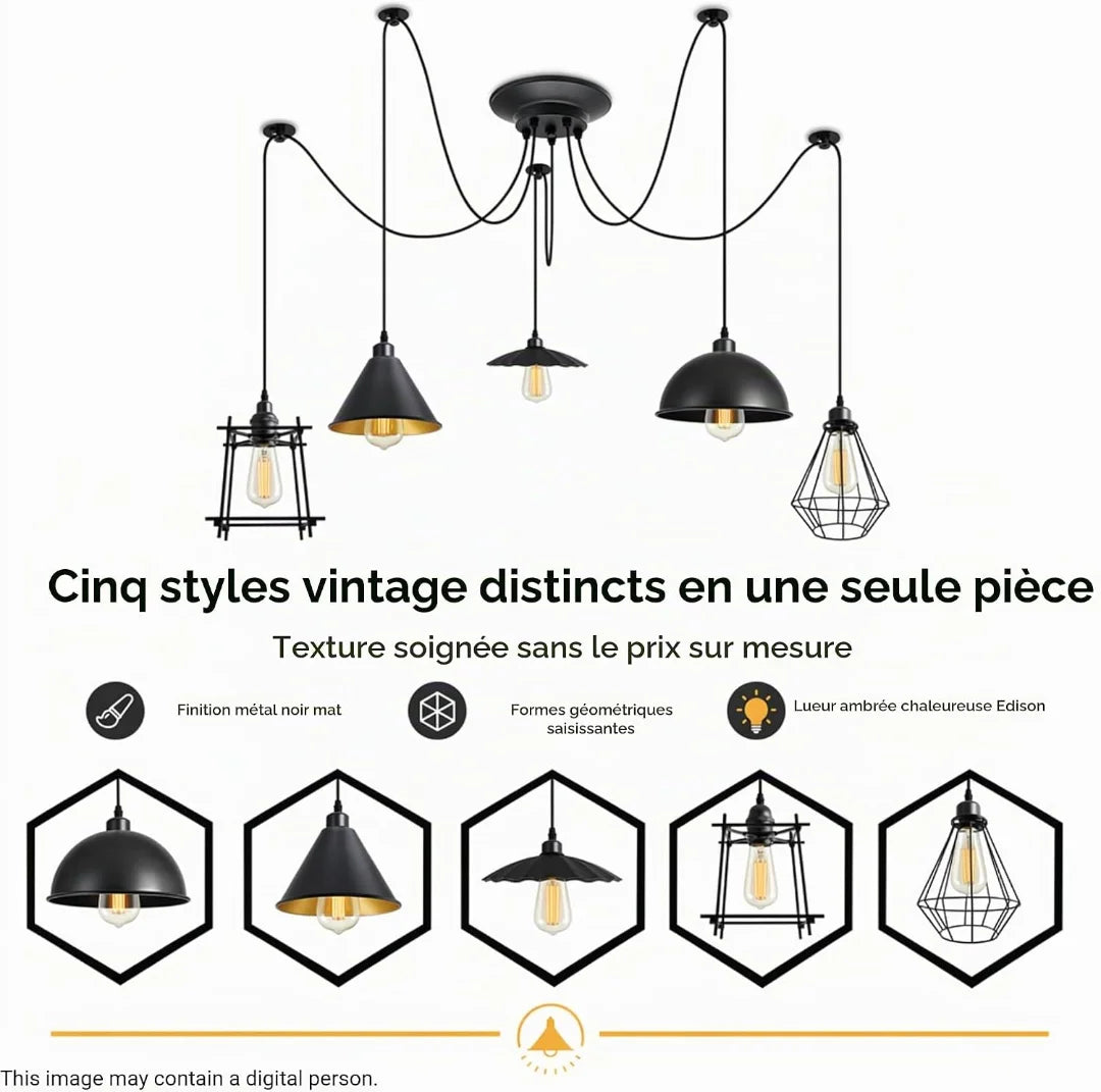 lampe araignée 5 ampoules