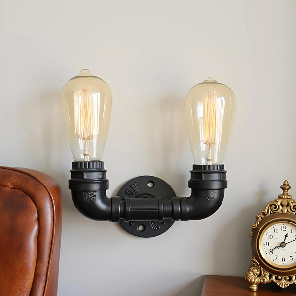 LEDSone Applique murale industrielle pour pipe à eau steampunk - Applique loft rétro vintage E27