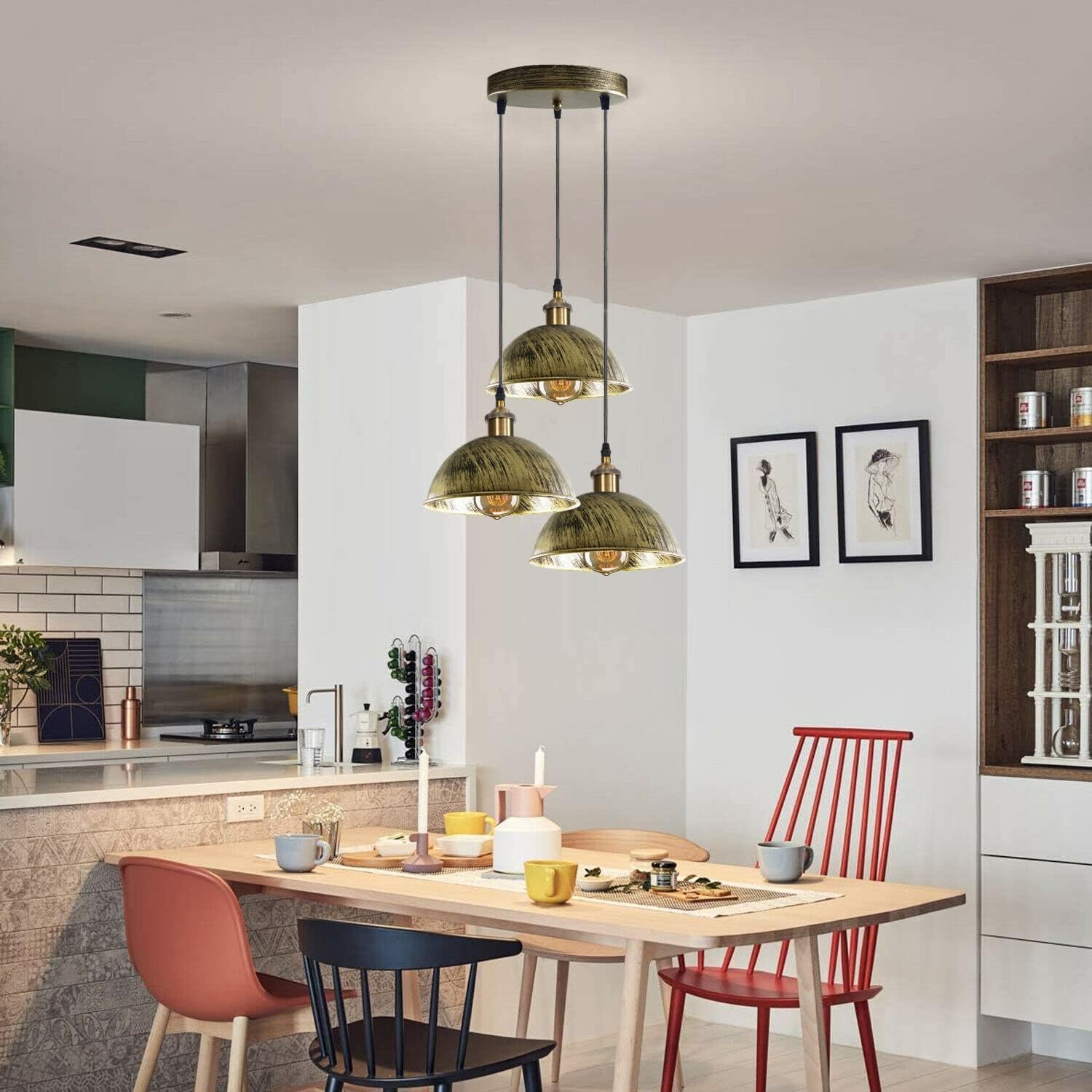 éclairage jour salon lustre