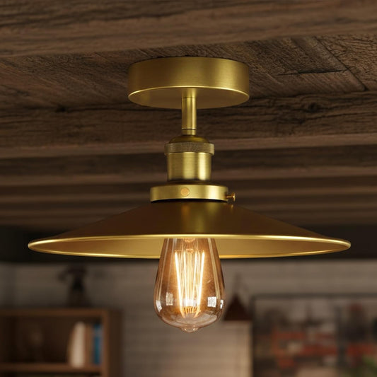 Plafonnier industriel vintage avec abat‑jour métal E27, luminaire rétro bistrot pour salon, cuisine ou bar, LEDsone France