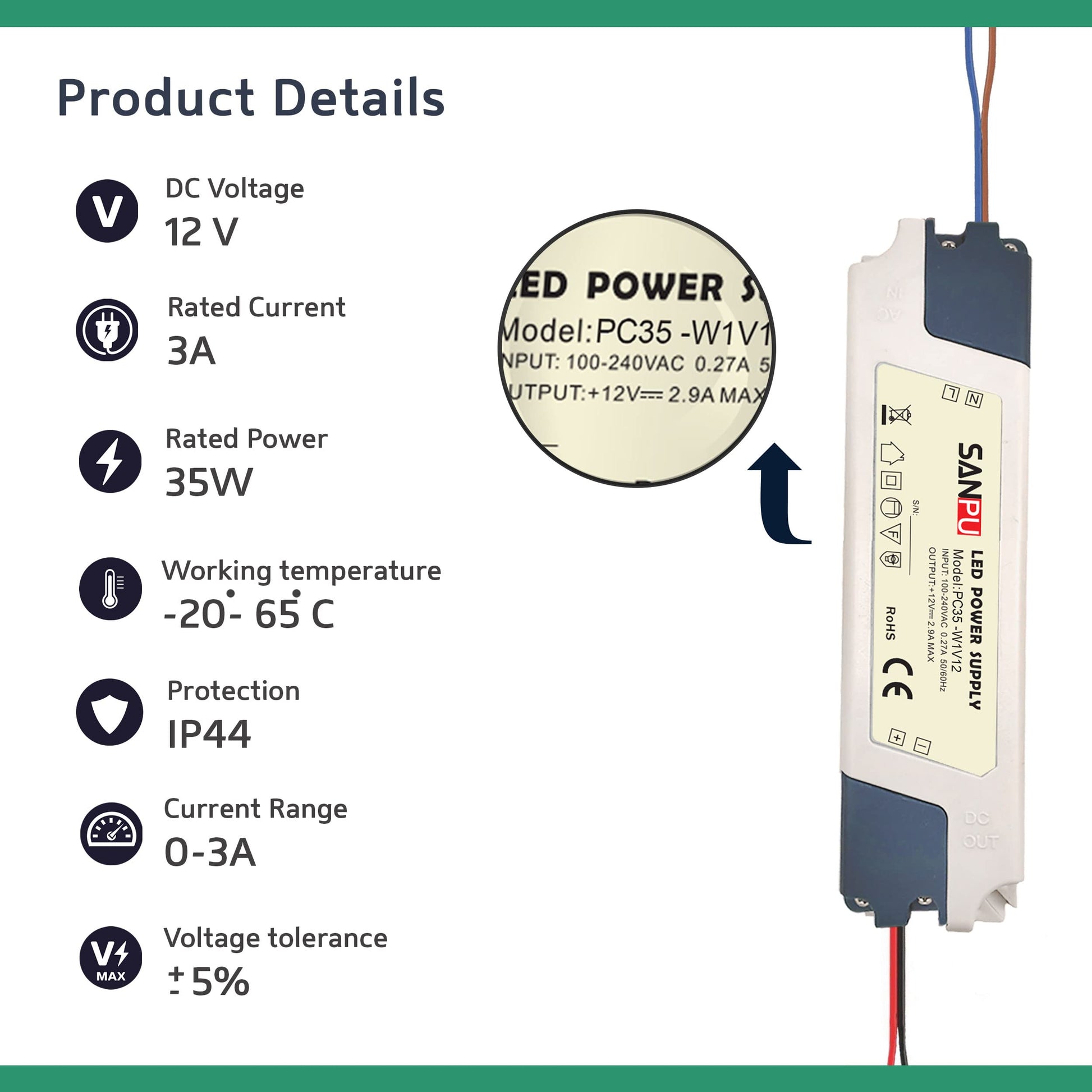 strips 12v 230v converter