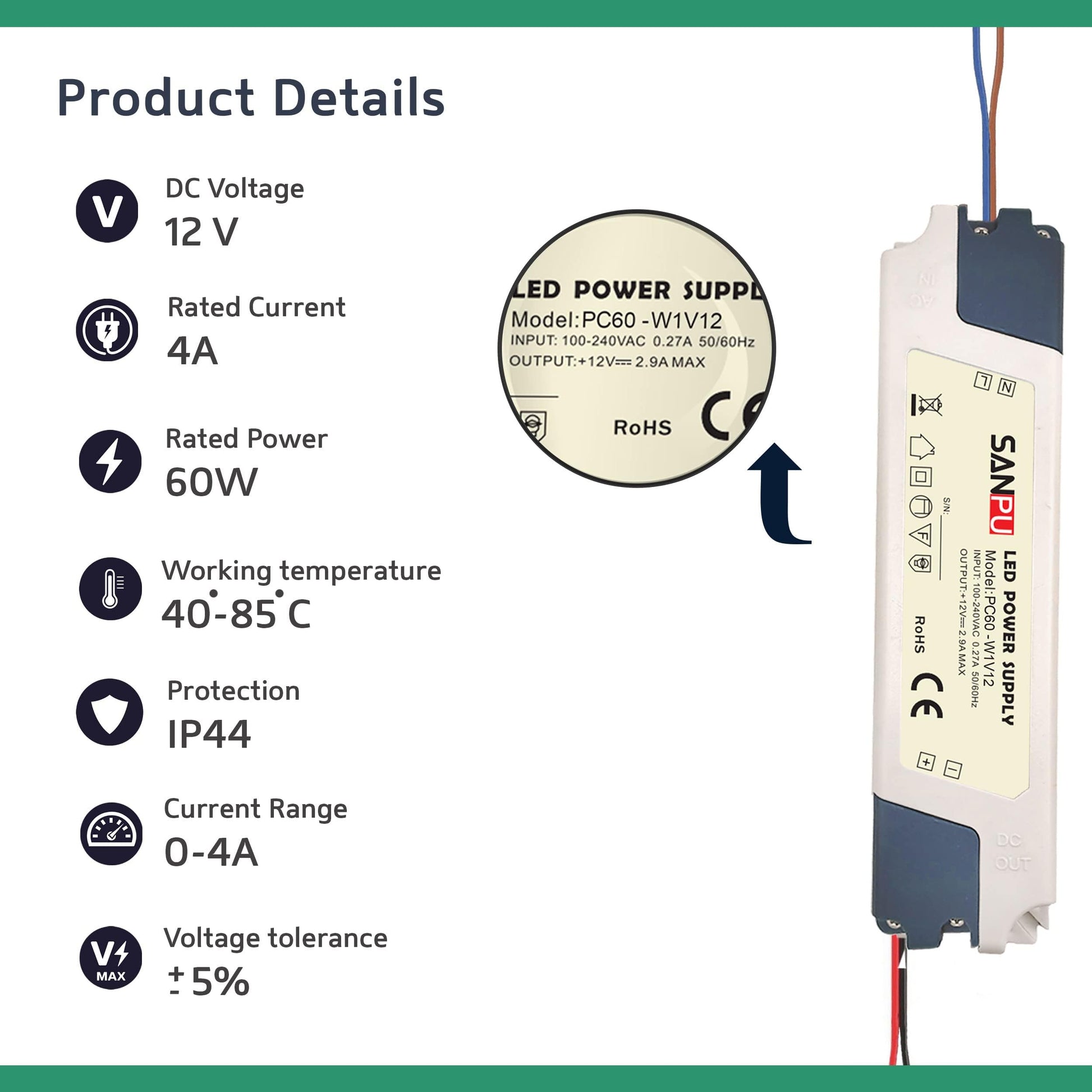 strips 12v 230v converter