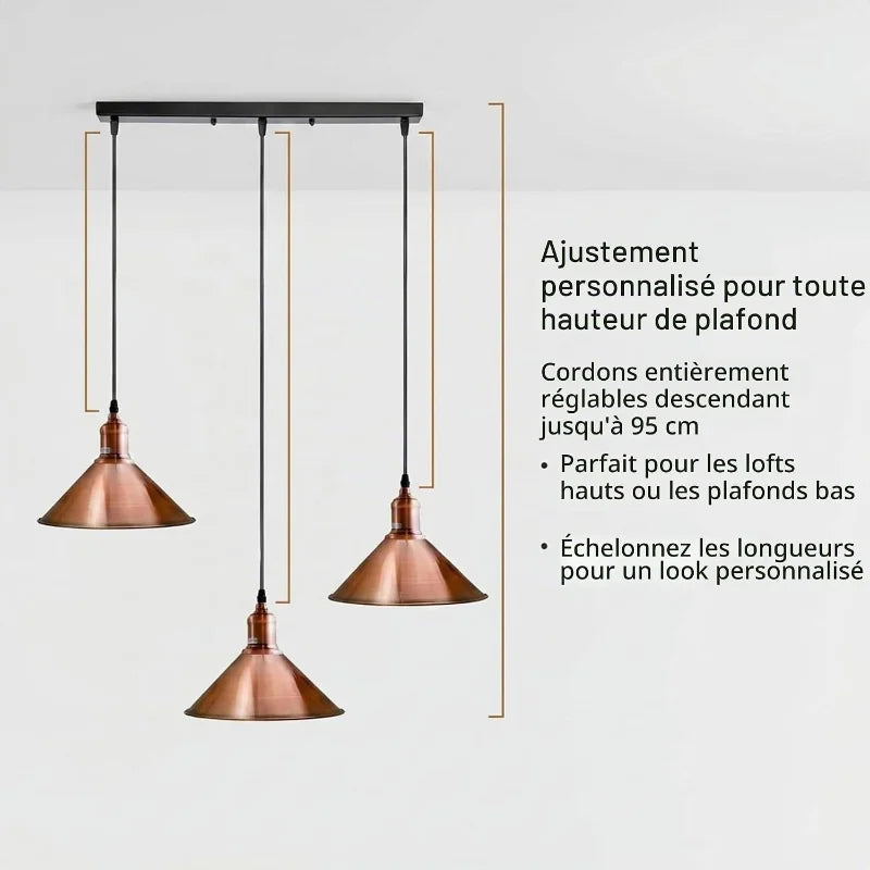 suspension cuisine industrielle vintage