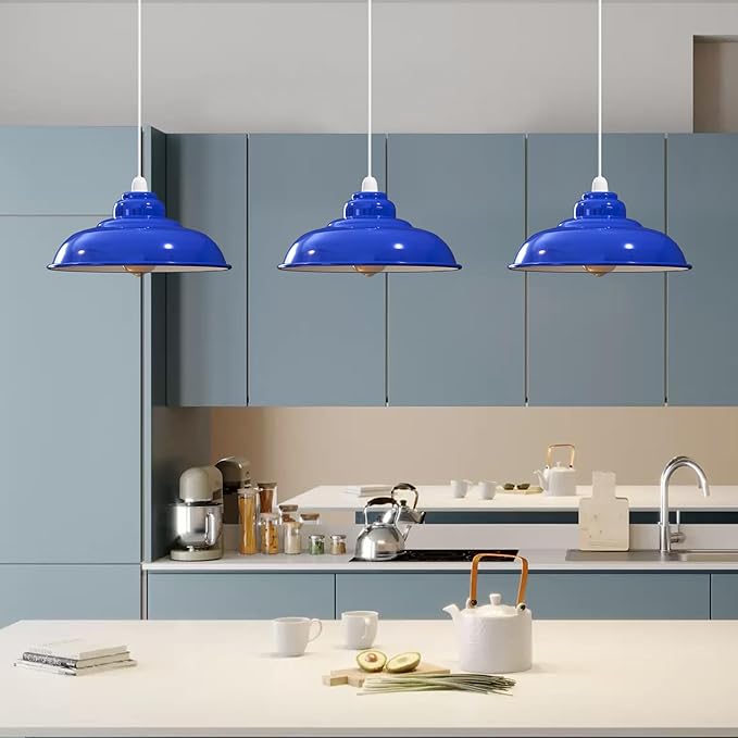 lampe abat‑jour métal bleu