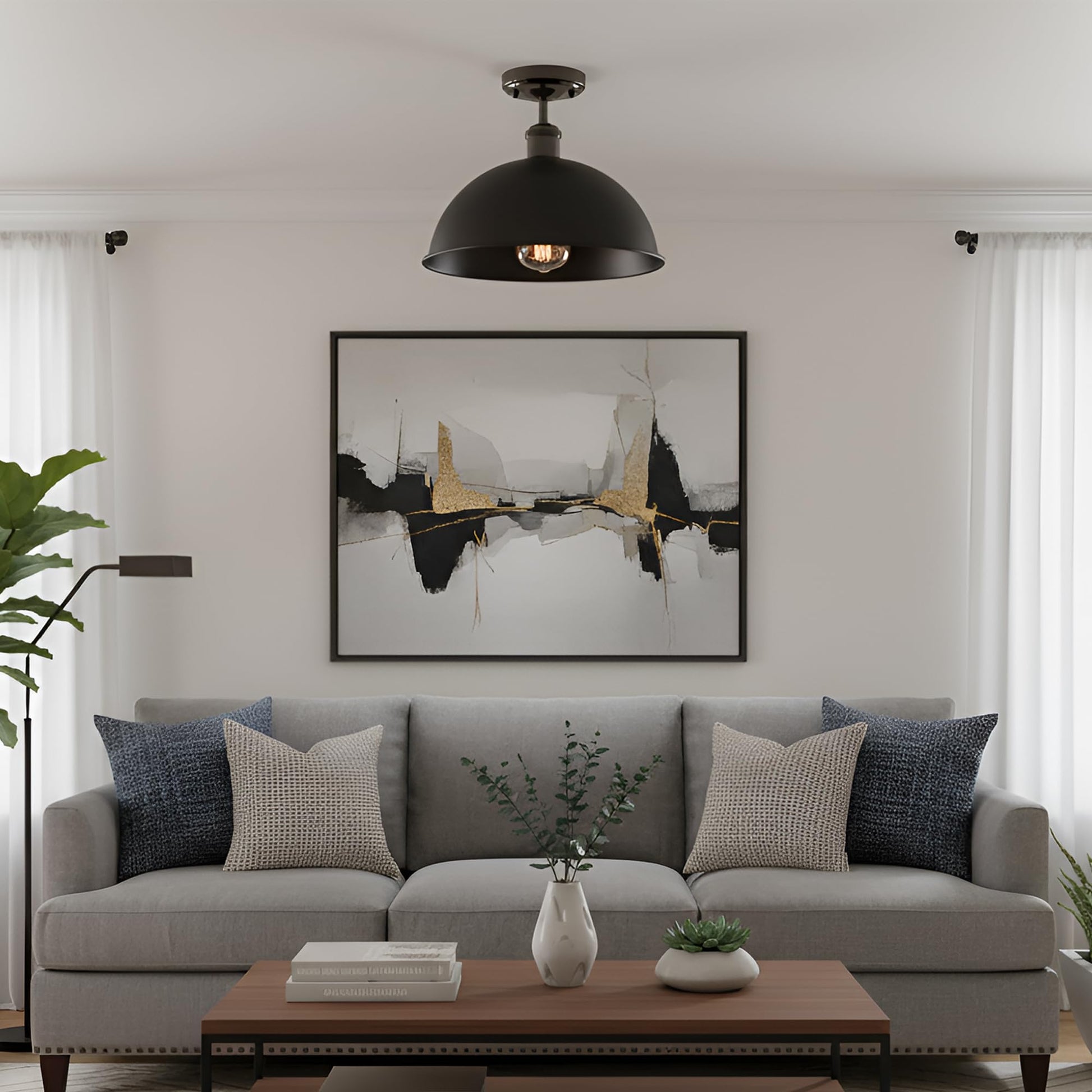 metal light fixture ceiling