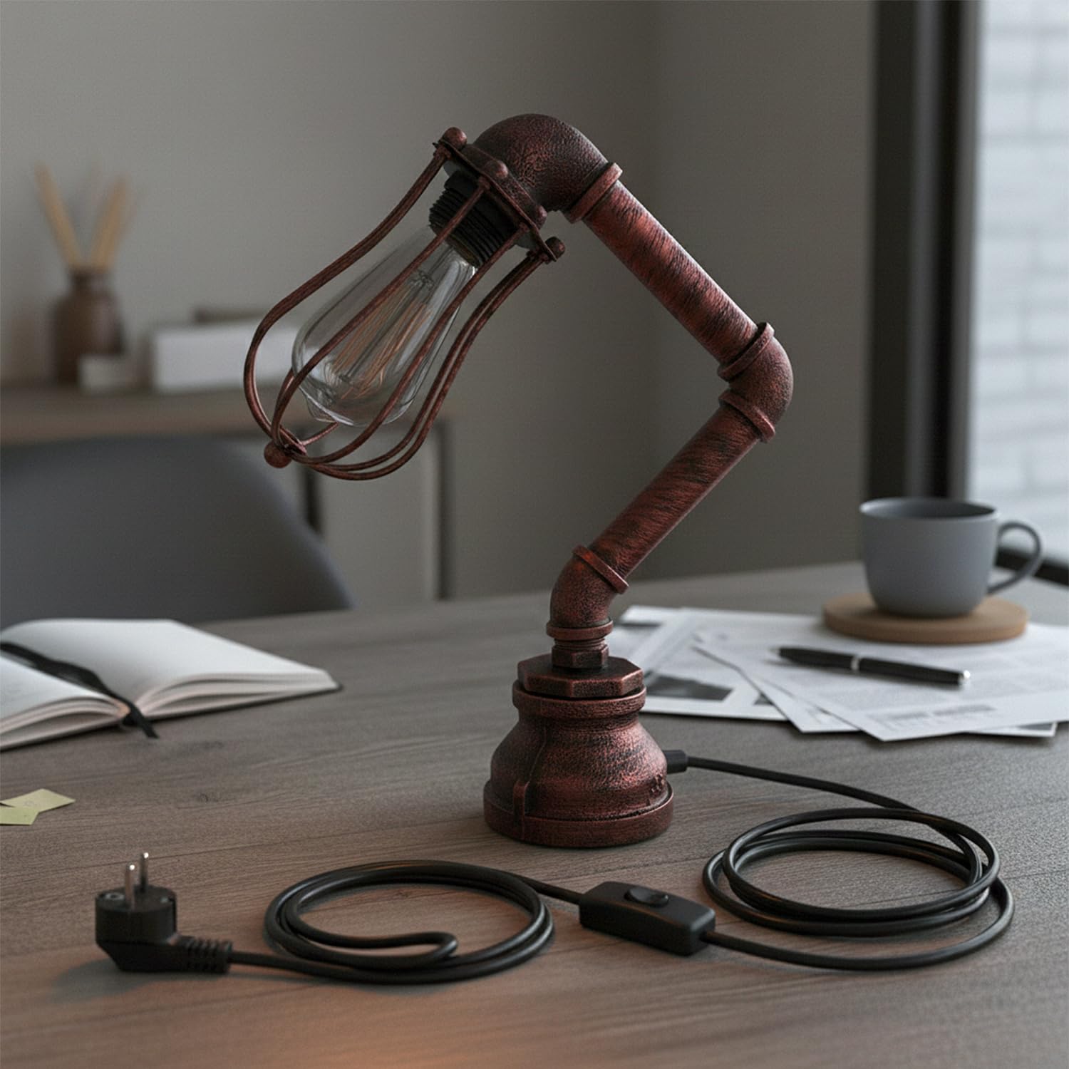 e27 lamp with table steampunk