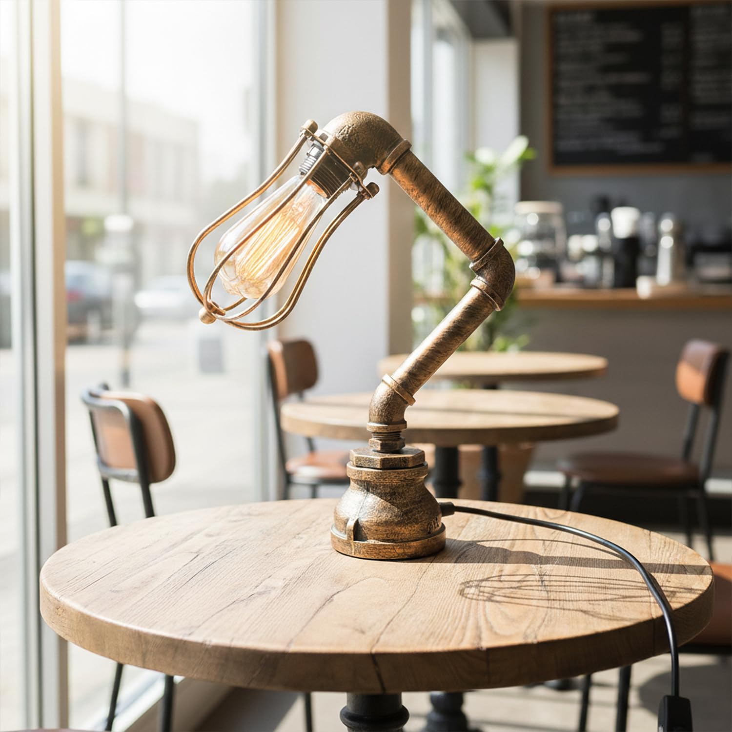 e27 lamp with table steampunk