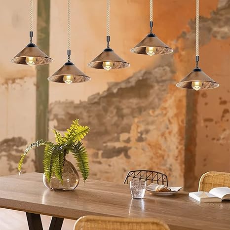 Suspension industrielle vintage LEDSone – Lampe en corde de chanvre E27 ~2036