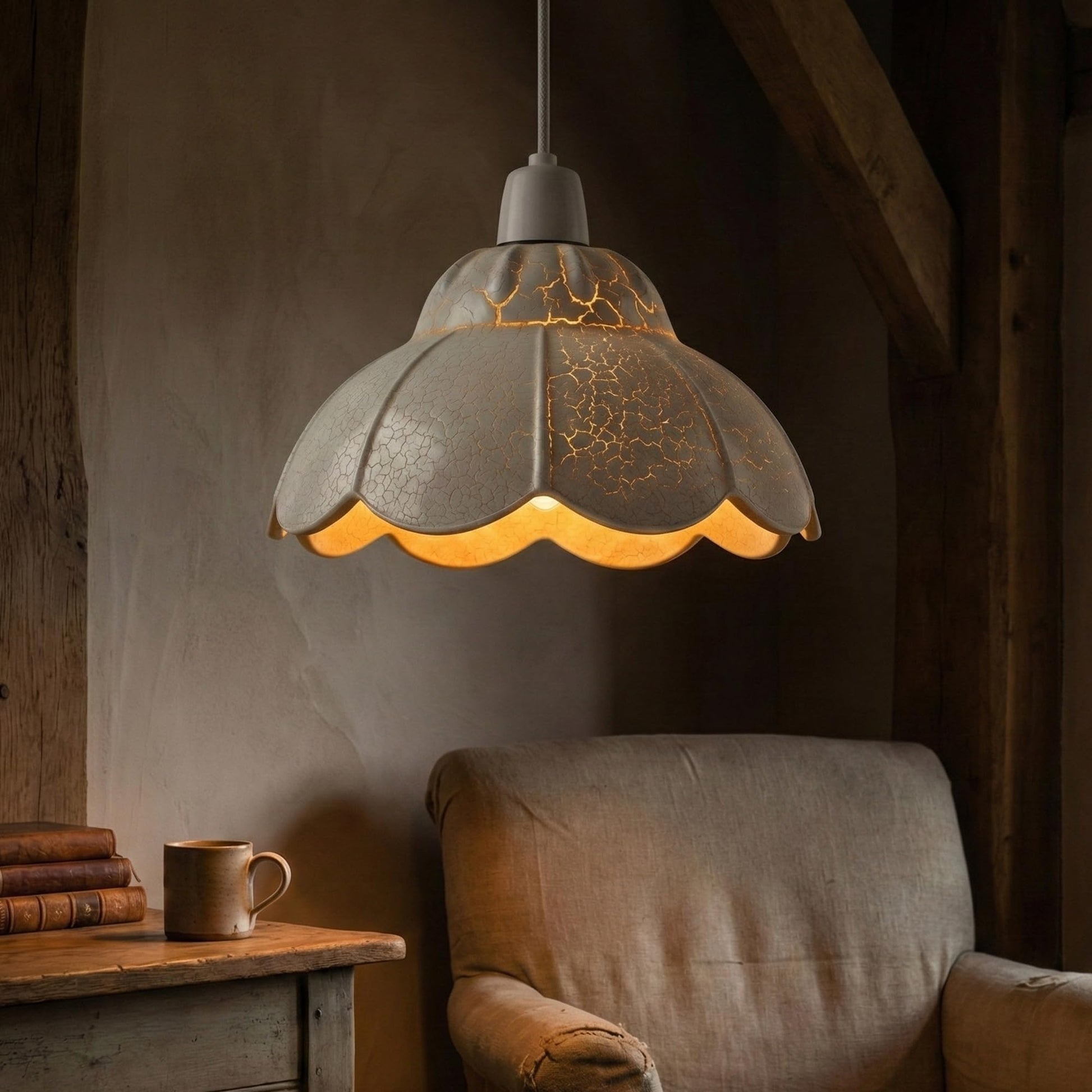 Lustre globe rétro forme cône 20cm pour ambiance chaleureuse.