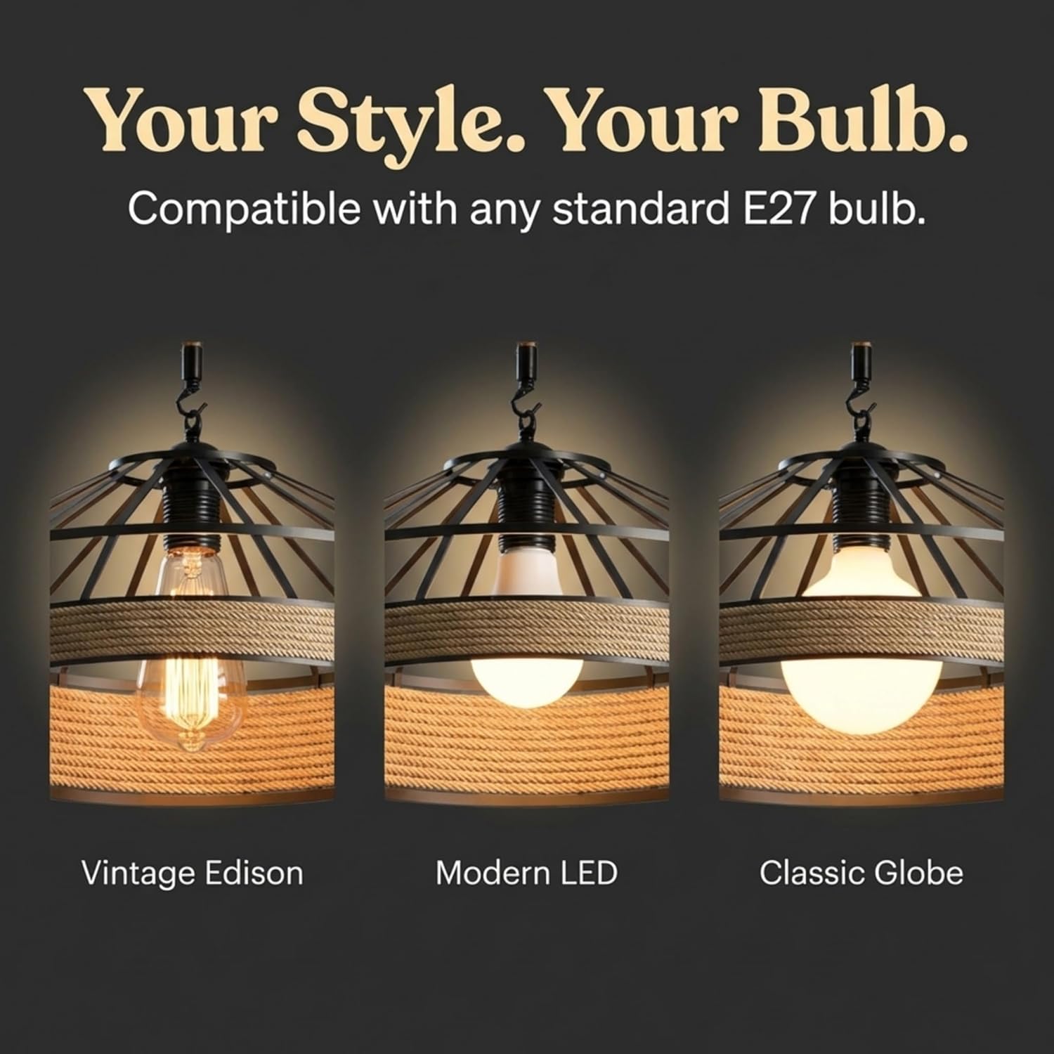 lampe suspendue chanvre