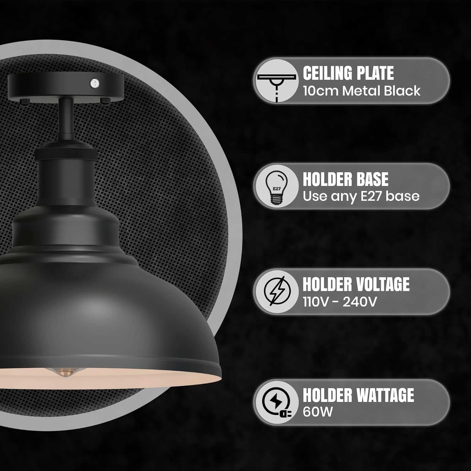 abat e27 jour lustre plafonnie