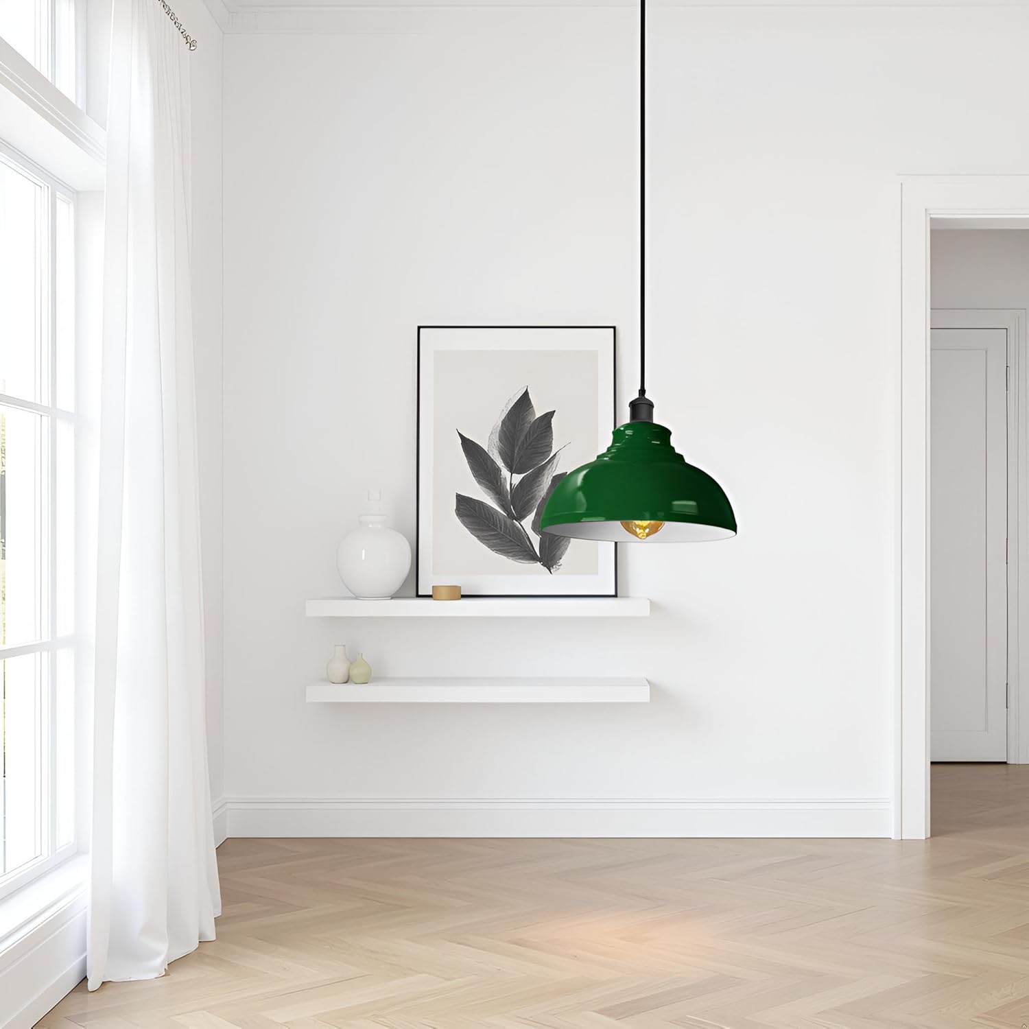suspension cuisine vert industriel