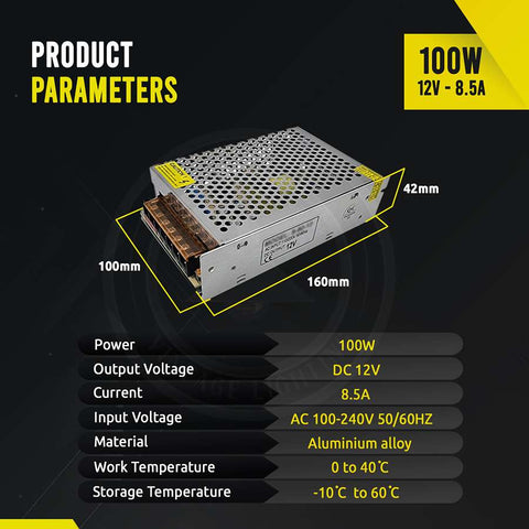 Pilote d'alimentation à découpage régulé AC 100/240V à DC12V 12W -720W ~ 1406