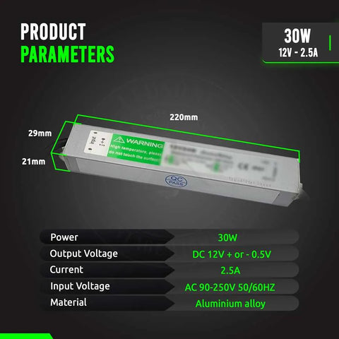 Transformateur LED à tension constante d'alimentation DC12V IP67 ~ 4490