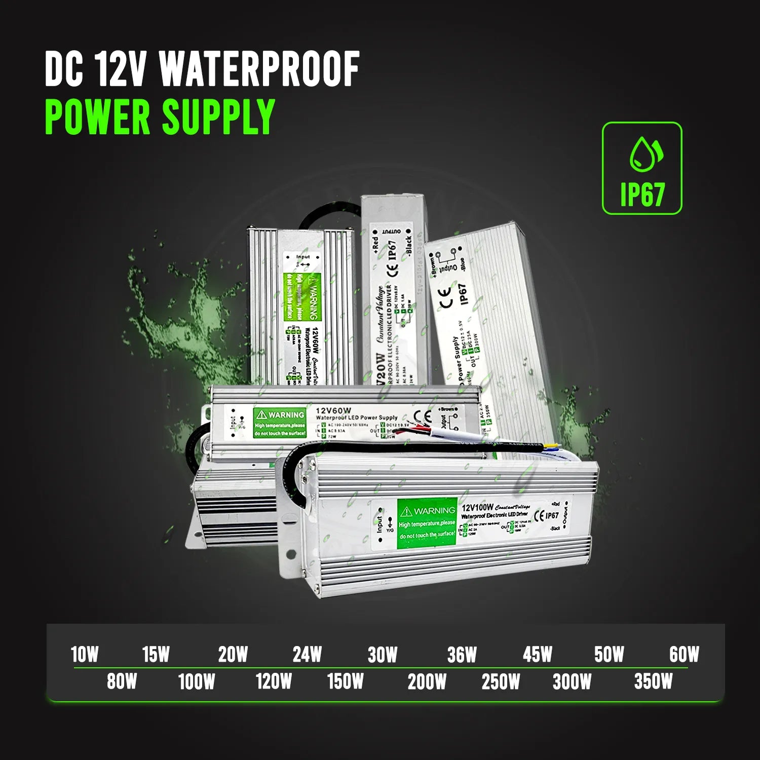 Outdoor Waterproof IP67 Metal Housing LED Transformer Power Supply AC1 –  LEDLightsWorld