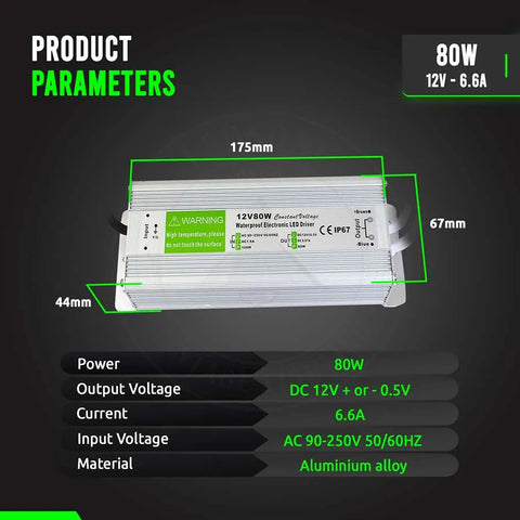 Transformateur LED à tension constante d'alimentation DC12V IP67 ~ 4490