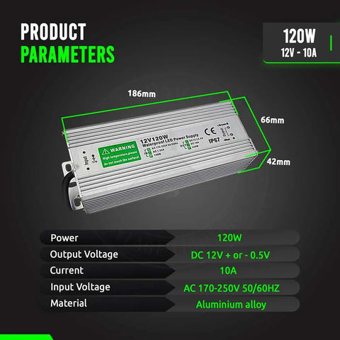 Transformateur LED à tension constante d'alimentation DC12V IP67 ~ 4490