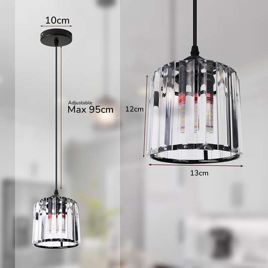 Crystal Shade Round Mini Pendant Kitchen Island Light-Size