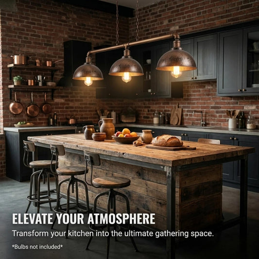 luminaire steampunk 3 lampes îlot cuisine