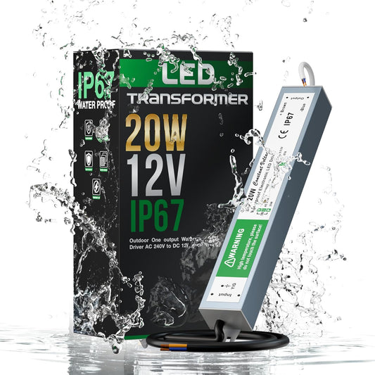 Transformateur LED Étanche IP67 20W 12V – Alimentation CA 90-250V vers CC 12V ~1857