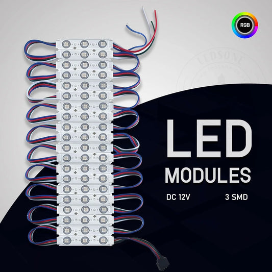 LEDSone Module LED SMD RGB IP65  – DC12V Éclairage Étanche (Lot de 10 RGB) ~2178