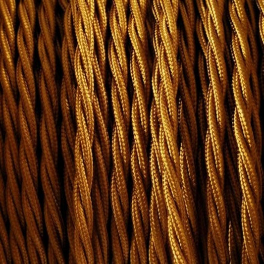 Câble électrique torsadé 1M/5M/10M 3 cœurs recouvert couleur Marron clair tissu flex 0,75 mm ~2090