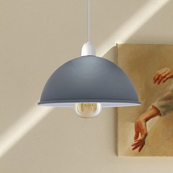 plafonnier dome gris
