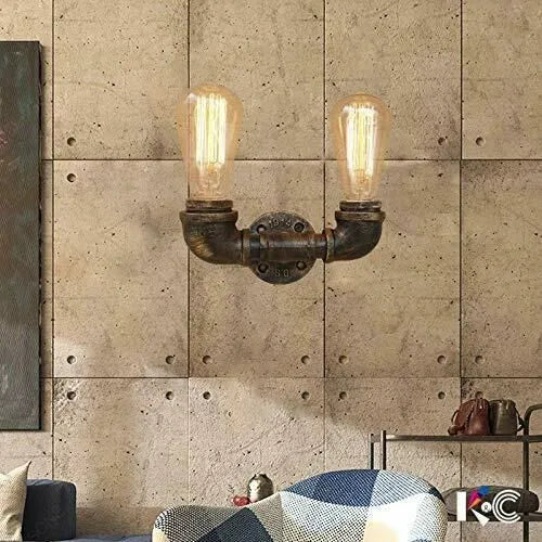 Mur de tuyau de style vintage industriel ou plafonnier Double B22 Bar Conduits Light~1556