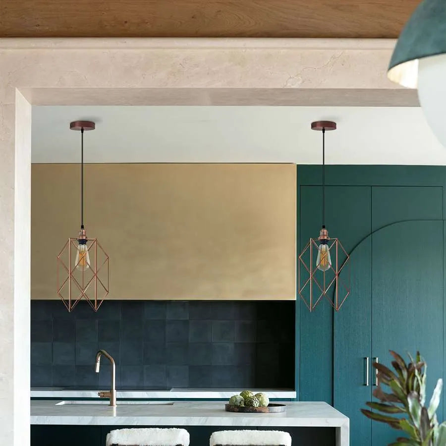 metal ceiling pendant lights over kitchen island Lights