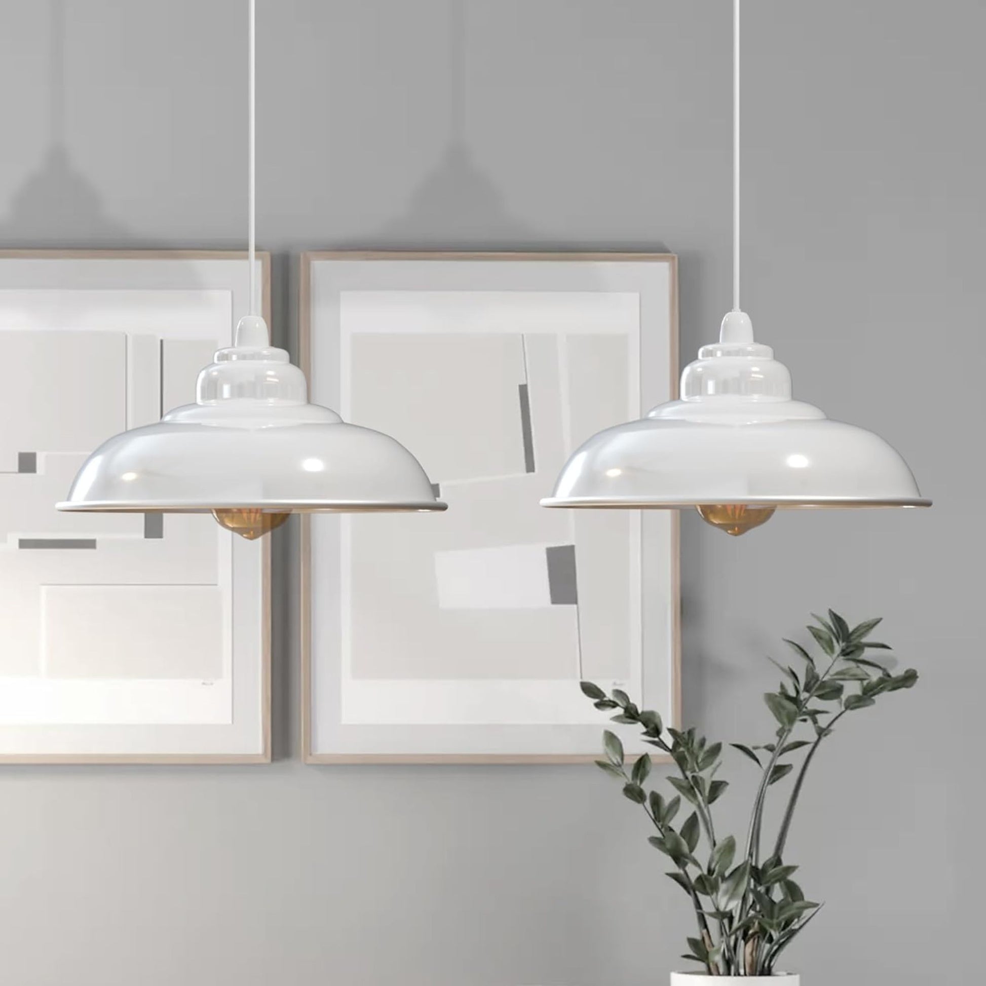 Abat-jour design blanc minimaliste pour un bureau scandinave.