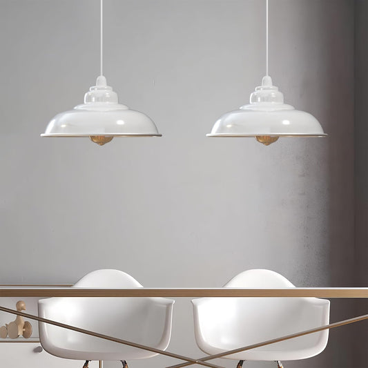 Abat-jour en métal blanc laqué Ø32 cm
