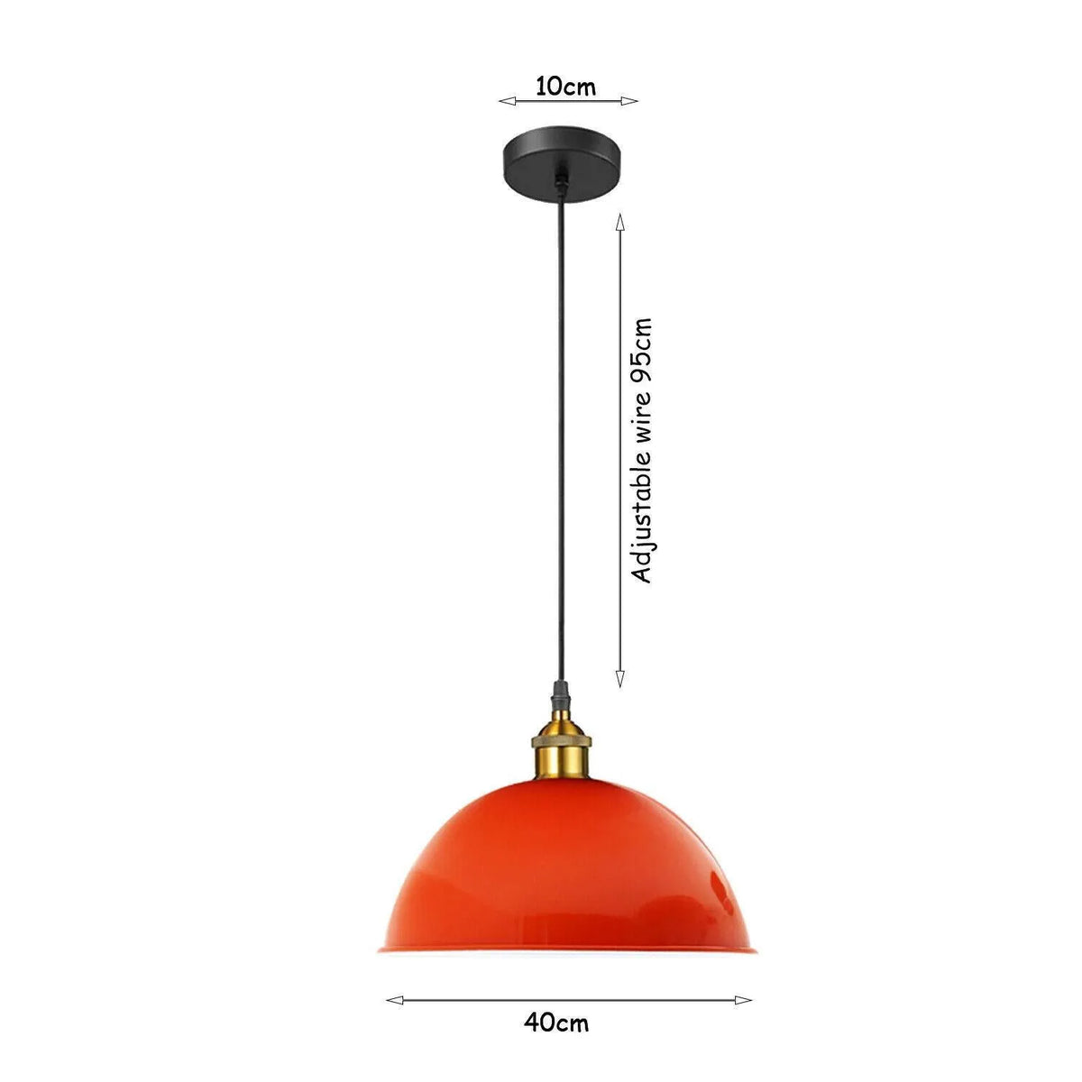 Abat-jour orange métal style rétro industriel