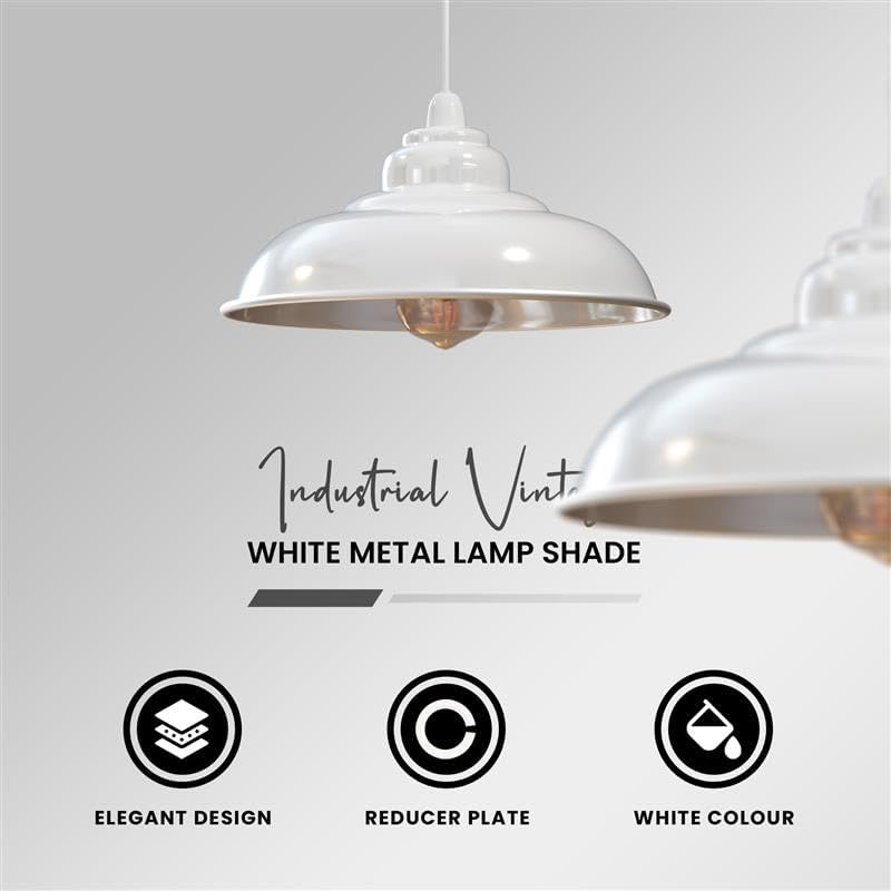 Abat-jour vintage en métal (blanc)